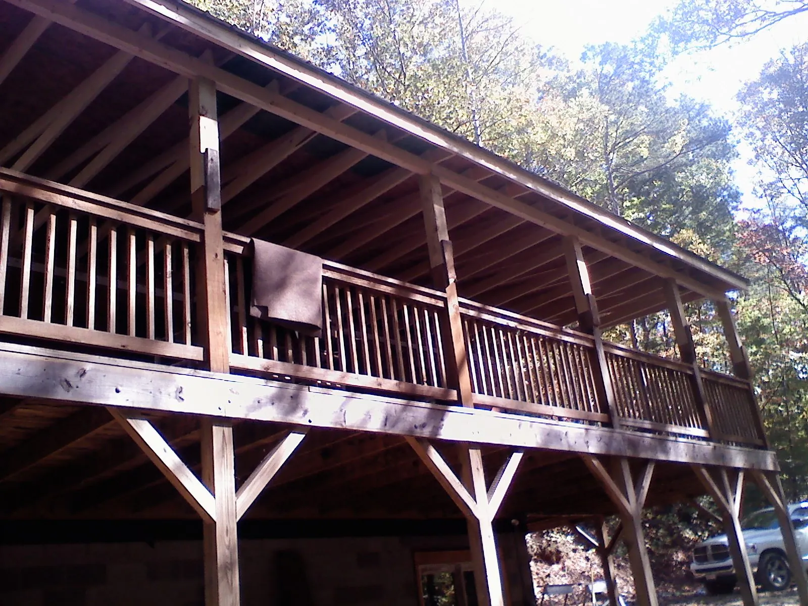 Timber framing under a new elevated porch and deck — Roof Leak Repair in Rosine by Roofing Brothers